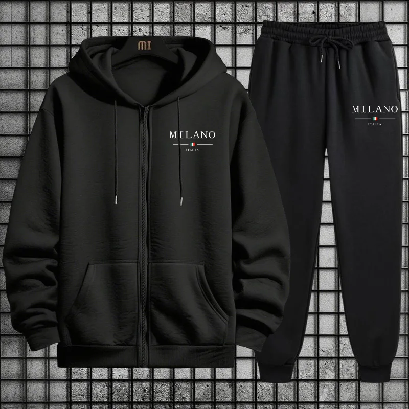 Mens Fashion Zip Up Hoodies - 2026年春 メンズトラックスーツ カジュアル シンプル 高品質 ファッション