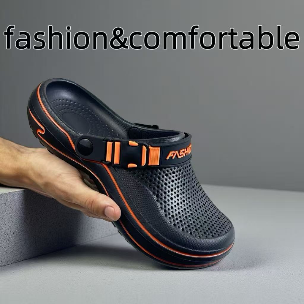 Men'S Fashion News - 通気性の良いパンチング加工を施したメンズ用穴あきシューズ。軽量でスタイリッシュなスリッパ。快適な履き心地で、屋内・屋外どちらでも使用可能。