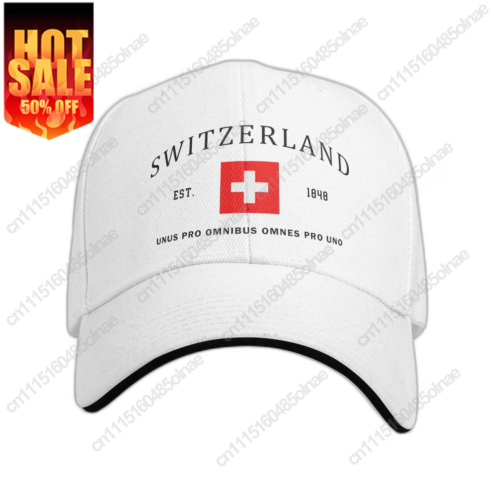 Men'S Fashion With Hat - パーソナライズされたデザインの、スイス国旗をあしらった野球帽。男女兼用で、サイズ調整可能。夏の日差しを遮るのに最適な帽子。