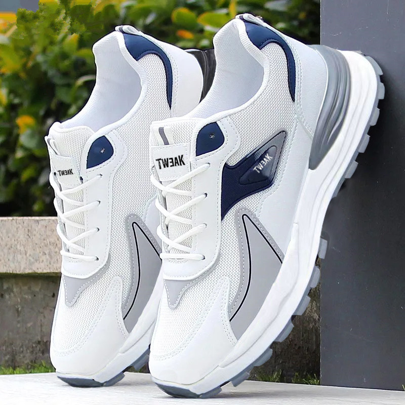 Mens Fashion Trainers - ファッションメンズシューズメッシュスニーカーレースアップ快適なカジュアルシューズソフトソールアウトドアランニングシューズプラットフォームノンスリップテニスシューズ