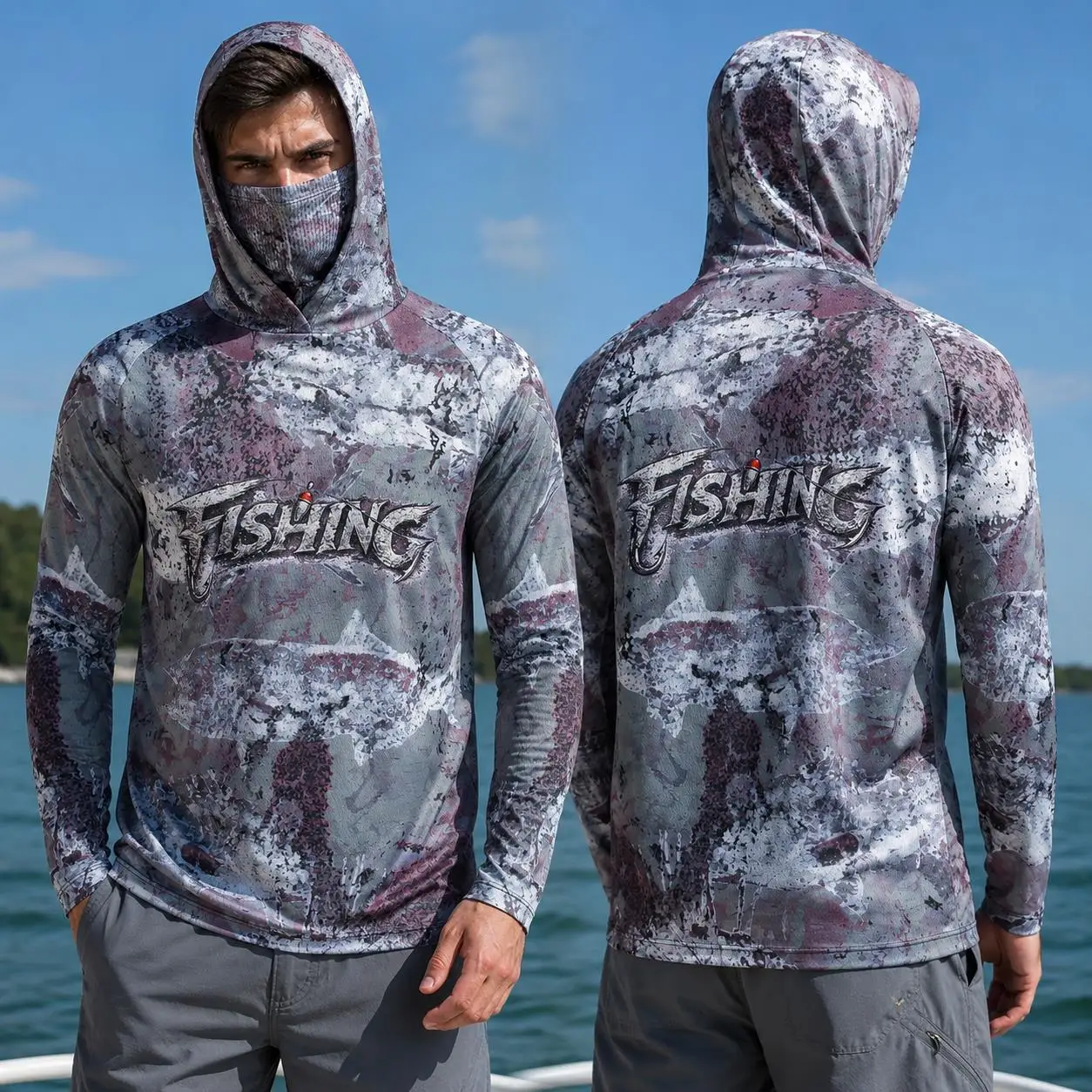 釣り用シャツ、フード付き、メンズ、長袖、アウトドア、夏用、マ - Mens Fashion Summer のレビューと価格