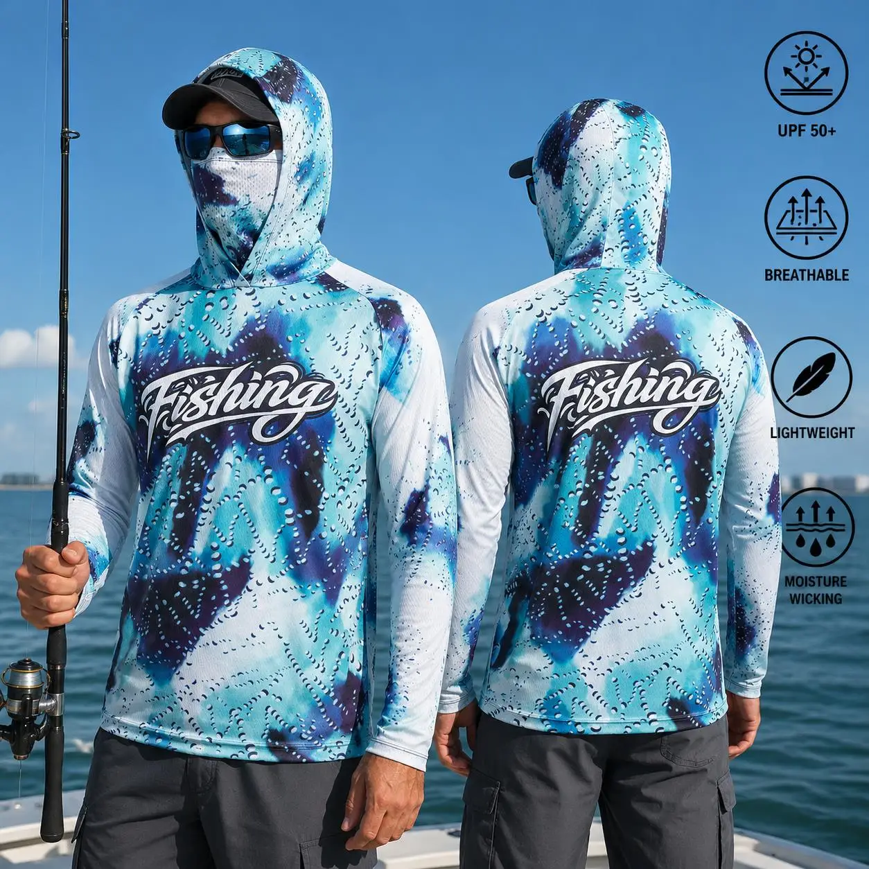 釣り用シャツ、フード付き、メンズ、長袖、アウトドア、夏用、マ - Mens Fashion Summer のレビューと価格