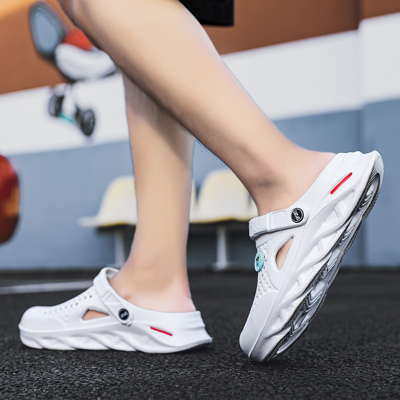 男性下駄靴女性の穴サンダル中空通気性フリップフロップ靴ファッ - Men'S Fashion News のレビューと価格
