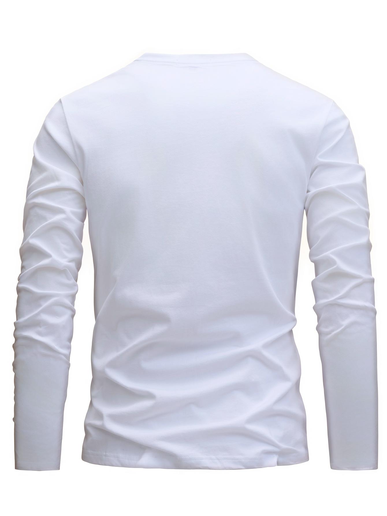 メンズ用、綿100％、クルーネック、長袖Tシャツ。ゆったりと - Mens Fashion Clothes のレビューと価格