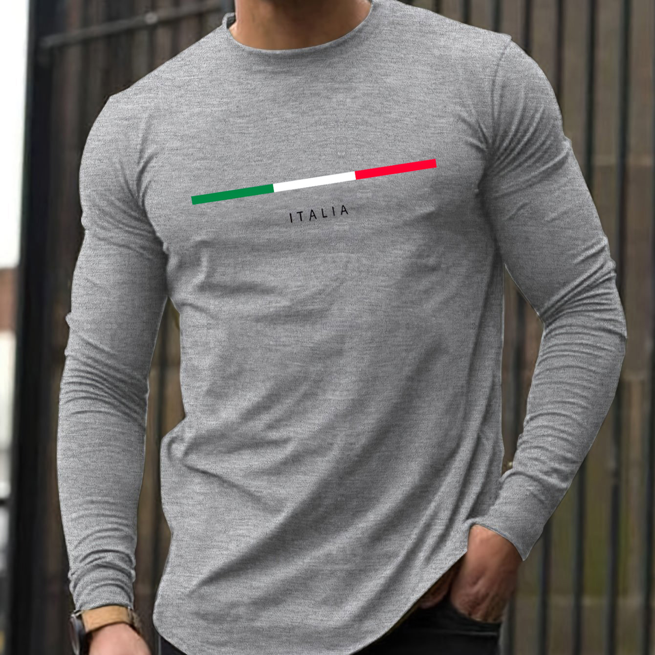 100％純綿を使用した、メンズ用長袖、ラウンドネック、ゆった - Men'S Fashion T Shirts のレビューと価格