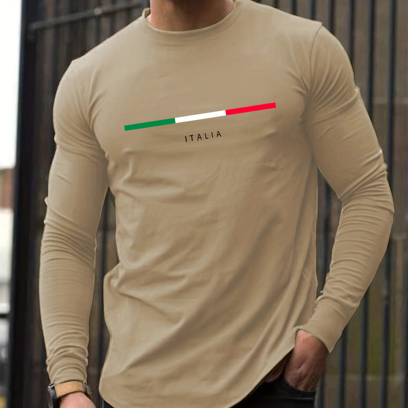 100％純綿を使用した、メンズ用長袖、ラウンドネック、ゆった - Men'S Fashion T Shirts のレビューと価格