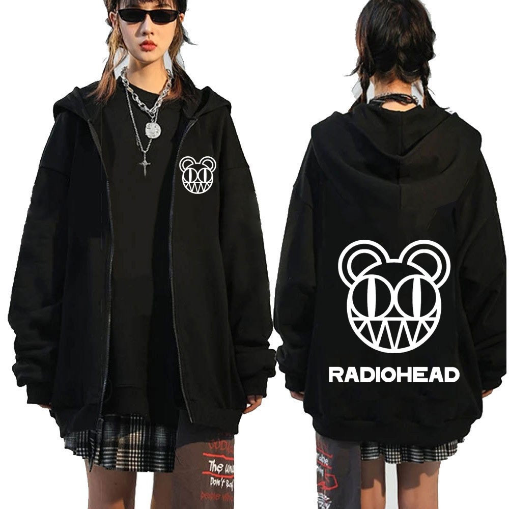 ロックバンド レディオヘッド ロゴ ジッパー パーカー メン - Mens Fashion Zip Up Hoodies のレビューと価格