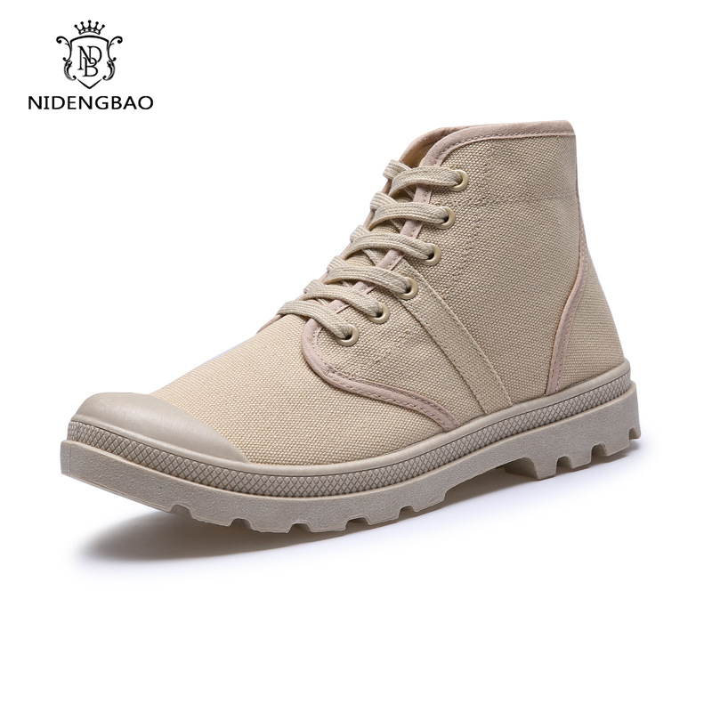 メンズハイトップミリタリーアンクルブーツ、カジュアルキャンバ - Mens Fashion Trainers のレビューと価格