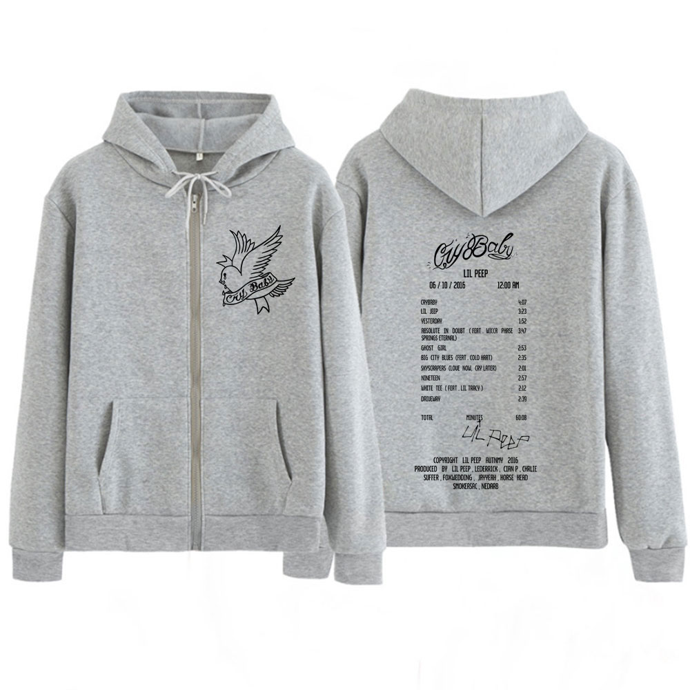 ラッパー リル・ピープ クライ・ベイビー アルバム グラフィ - Mens Fashion Zip Up Hoodies のレビューと価格