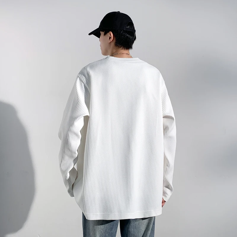 メンズ リブニット クルーネック 長袖 Tシャツ 無地 ゆっ - Men'S Fashion T Shirts のレビューと価格