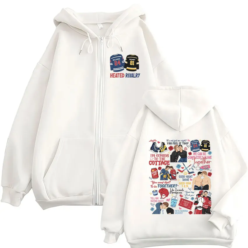 「Heated Rivalry」プリント入り、ジッパー付きパ - Mens Fashion Zip Up Hoodies のレビューと価格