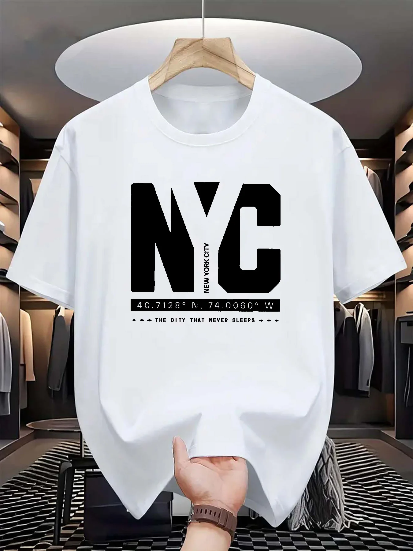 メンズ夏のファッショントレンドカジュアルルーズニューヨーク柄 - Men'S Fashion New York のレビューと価格