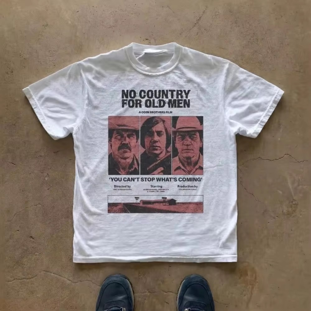 2026年新作「老人のための国はない」オーバーサイズユニセッ - Poster Men Fashion のレビューと価格