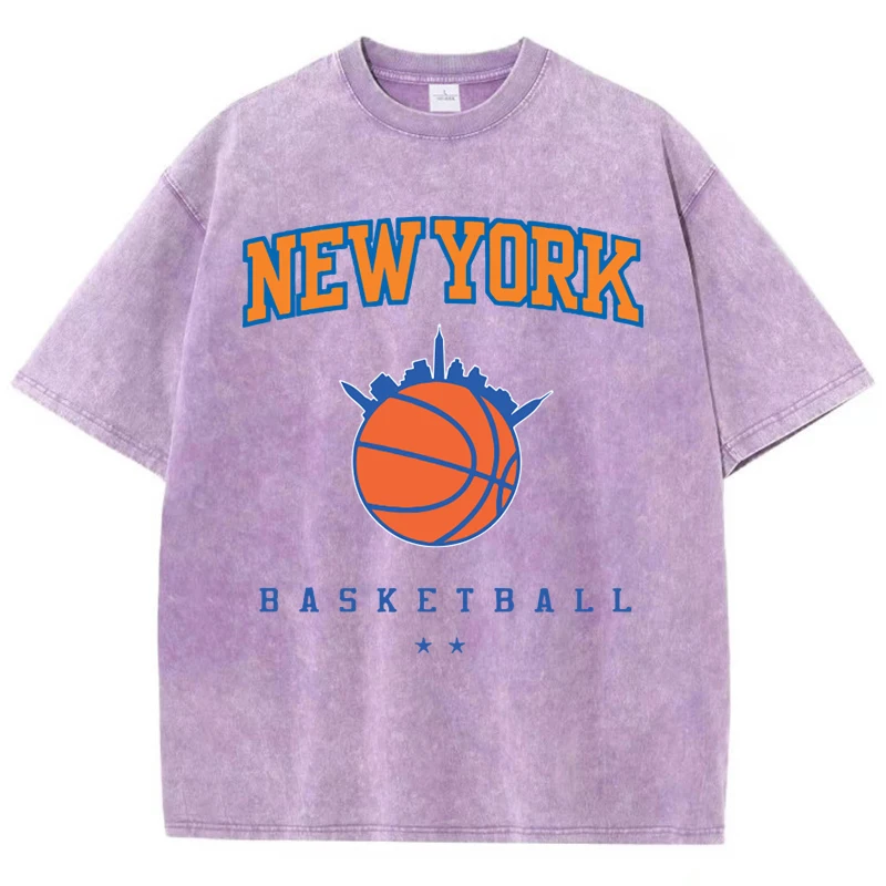 夏天水古い Tシャツニューヨークバスケットボールプリント半袖 - Men'S Fashion New York のレビューと価格
