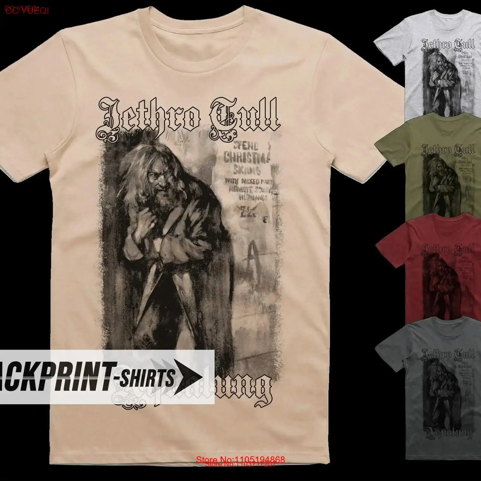 ジェスロ・タル アクアラン V1 ポスター Tシャツ コット - Poster Men Fashion のレビューと価格